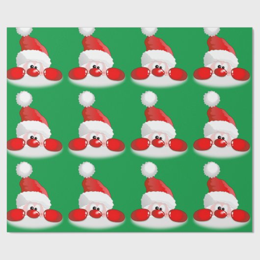Cute Santa Face Cadeaupapier (Vlak)