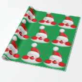 Cute Santa Face Cadeaupapier (Uitgerold)