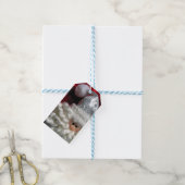 Cute santa face Kerstmas Cadeaulabel (Met Touw)