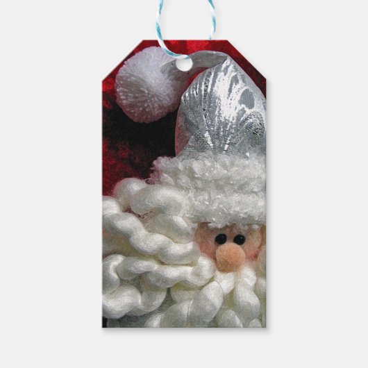 Cute santa face Kerstmas Cadeaulabel (Voorkant)