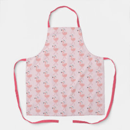 Cute Santa Flamingo patroon - Roze Kerstpron Schort