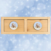 Cute Santa Folk Art Kinder kerstsnowflakes Keramische Knop