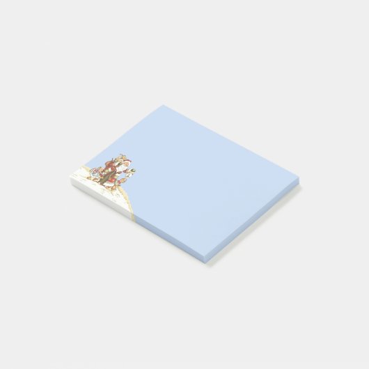 Cute Santa Folk Art Kinder kerstsnowflakes Post-it® Notes (Schuin)