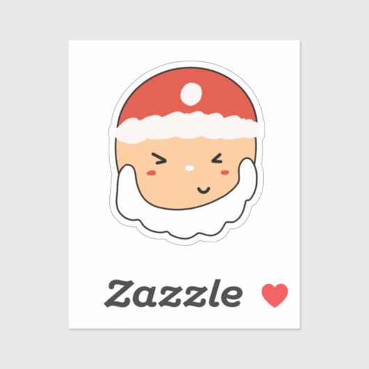 Cute Santa for Stationery Lover Custom Cut Sticker (Vel)