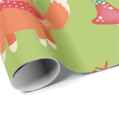 Cute Santa Fox Merry kerst Cadeaupapier (Rol Hoek)