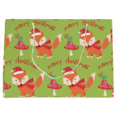 Cute Santa Fox Merry kerst Groot Cadeauzakje (Voorkant)