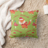 Cute Santa Fox Merry kerst Kussen (Deken)