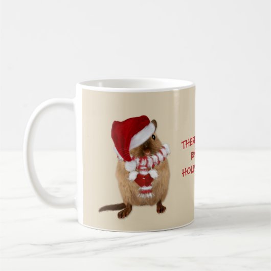 Cute Santa Gerbil Holiday Snoep Humor Koffiemok (Links)