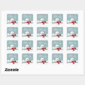 Cute Santa Gift | Gepersonaliseerd Vierkante Sticker (Vel)