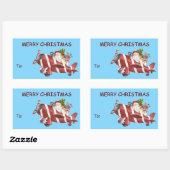 Cute Santa Gnome Airplane Delivery Gift Label (Vel)