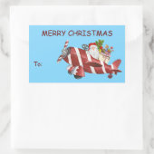 Cute Santa Gnome Airplane Delivery Gift Label (Tas)