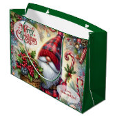 Cute Santa Gnome Christmas Groot Cadeauzakje (Achterkant Gekanteld)