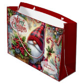 Cute Santa Gnome Christmas Groot Cadeauzakje (Achterkant Gekanteld)