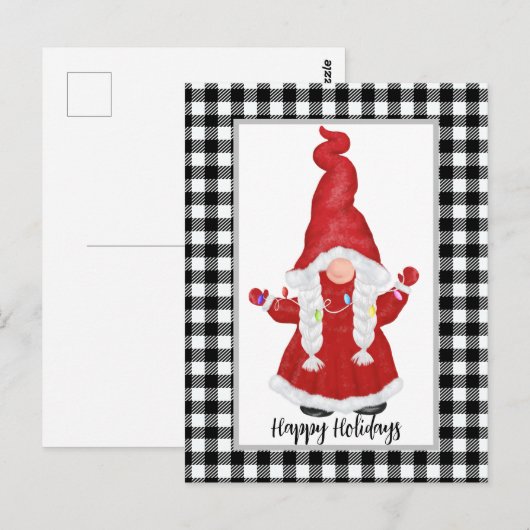 Cute Santa Gnome  Holiday Kaart (Voorkant / Achterkant)