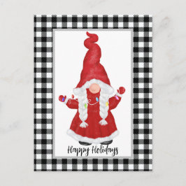 Cute Santa Gnome  Holiday Kaart