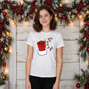 Cute Santa Handschoen Kerst Meisjes T-Shirt