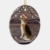Cute Santa Hat Beagle Kerstmis Keramisch Ornament (Rechts)