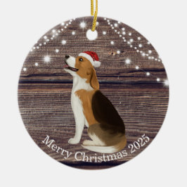 Cute Santa Hat Beagle Kerstmis Keramisch Ornament