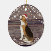 Cute Santa Hat Beagle Kerstmis Keramisch Ornament (Links)