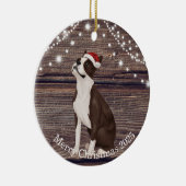 Cute Santa Hat Boston Terrier Kerstmis Keramisch Ornament (Rechts)