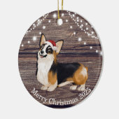Cute Santa Hat Corgi Kerstmis Keramisch Ornament (Links)