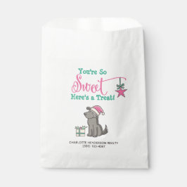 Cute Santa Hat Dog Hier is een Treat Sweet Bedankzakje