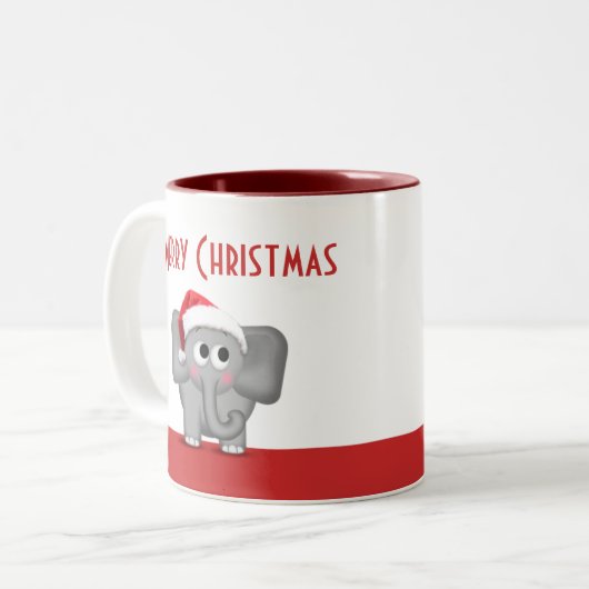 Cute Santa Hat Elephant Red Mok (Voorkant links)