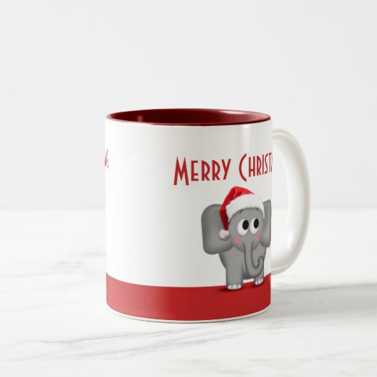 Cute Santa Hat Elephant Red Mok (Voorkant rechts)