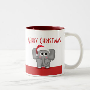 Cute Santa Hat Elephant Red Mok