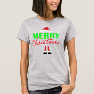 Cute Santa Hat en Legs Merry Kerstmis T-shirt