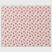 Cute Santa Hat for Girls Pink Christmas Cadeaupapier (Vlak)