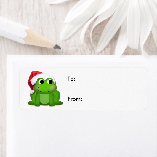 Cute Santa Hat Froggy Label Stickers (Insitu)