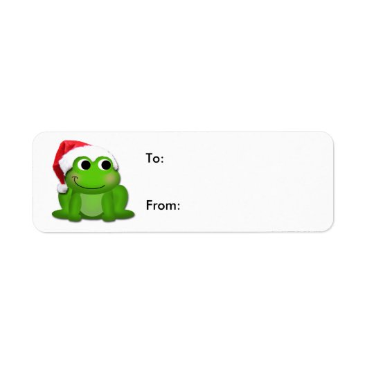 Cute Santa Hat Froggy Label Stickers (Voorkant)