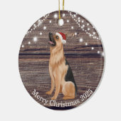 Cute Santa Hat German Shepherd Kerstmis Keramisch Ornament (Links)