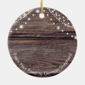 Cute Santa Hat German Shepherd Kerstmis Keramisch Ornament (Achterkant)