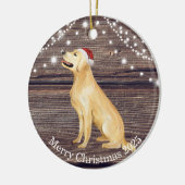Cute Santa Hat Golden Retriever Kerstmis Keramisch Ornament (Links)