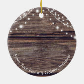 Cute Santa Hat Golden Retriever Kerstmis Keramisch Ornament (Achterkant)