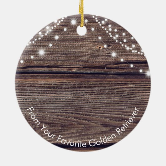 Cute Santa Hat Golden Retriever Kerstmis Keramisch Ornament (Achterkant)