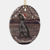 Cute Santa Hat Labrador-kerstkeramiek Keramisch Ornament (Rechts)