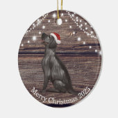 Cute Santa Hat Labrador-kerstkeramiek Keramisch Ornament (Links)