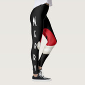 Cute Santa Hat Merry kersttypografie Black Leggings (Rechts)