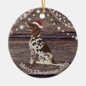 Cute Santa Hat Pointer Kerstmis Keramisch Ornament (Voorkant)