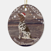 Cute Santa Hat Pointer Kerstmis Keramisch Ornament (Links)