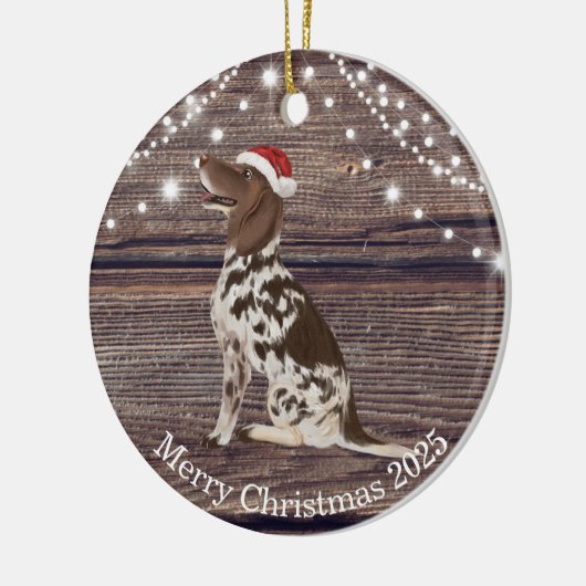 Cute Santa Hat Pointer Kerstmis Keramisch Ornament (Links)