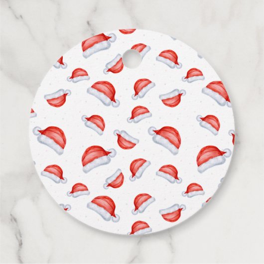 Cute Santa Hat Red en White Bedankjes Labels (Achterkant)