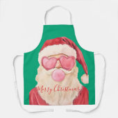 Cute Santa Heart Glasses Christmas Art Schort (Voorkant)