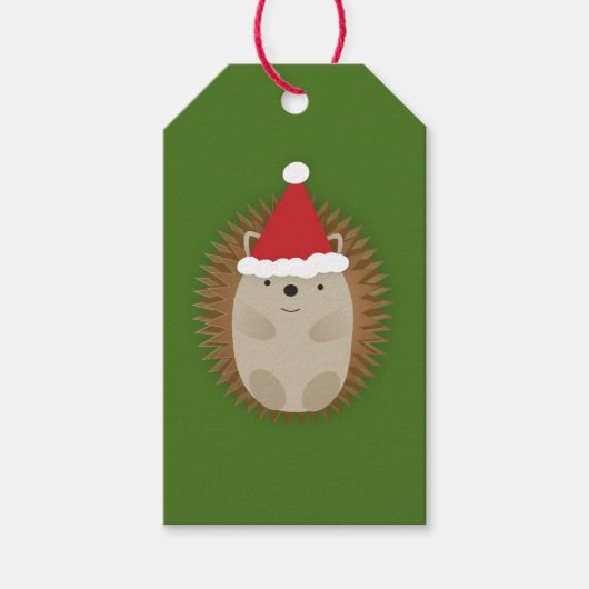 Cute Santa Hedegel Cadeaulabel (Voorkant)