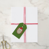 Cute Santa Hedegel Cadeaulabel (Met Touw)