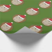 Cute Santa Hedegel Cadeaupapier (Hoek)