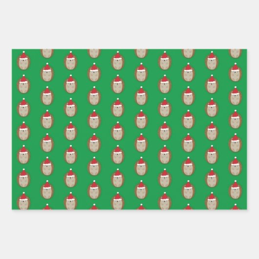 Cute Santa Hedegel Inpakpapier Vel (Voorkant 3)